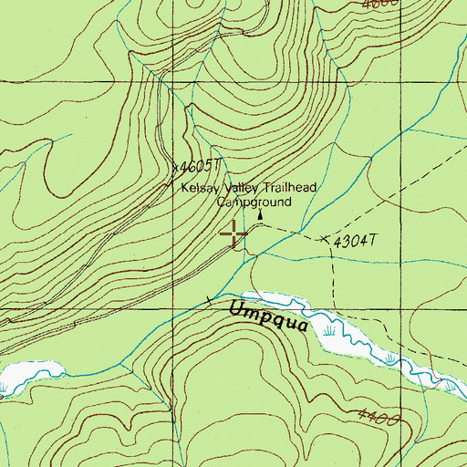 Topographic Map of Kelsay Valley Trailhead, OR