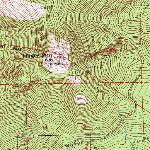 Topographic Map of Hager Trail, OR