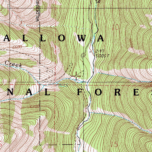 Topographic Map of Hurricane Creek Trailhead, OR