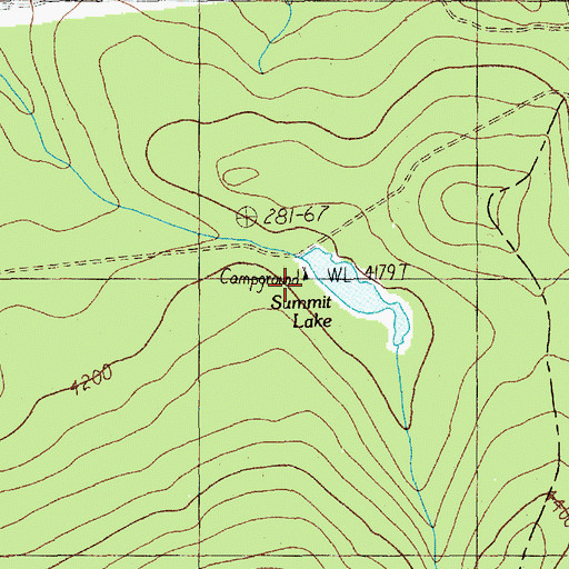 Topographic Map of Summit Lake Recreation Site, OR