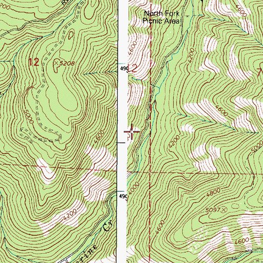 Topographic Map of North Fork Picnic Area, OR