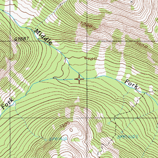 Topographic Map of North Fork of Middle Fork Imnaha River, OR