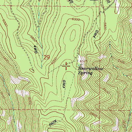 Topographic Map of Bearwallow Trailhead, OR