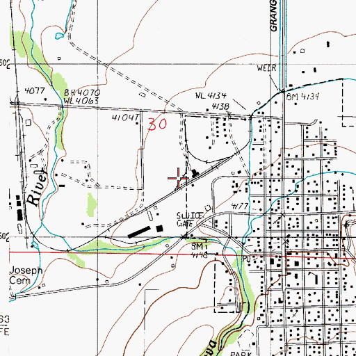 Topographic Map of Joseph Grain Elevator, OR