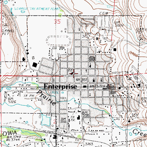 Topographic Map of Hells Canyon National Recreation Area Ranger Station, OR