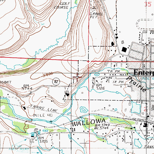 Topographic Map of Eagle Cap Ranger Station, OR