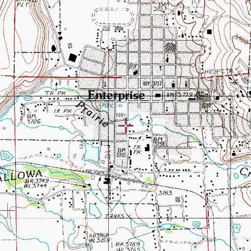 Topographic Map of Enterprise Forest Service Station, OR