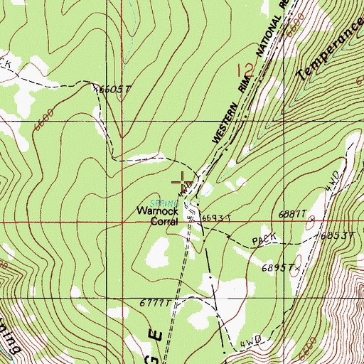 Topographic Map of Warnock Corral Trailhead, OR