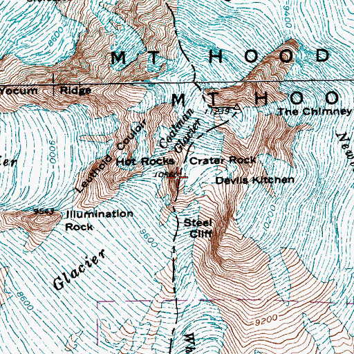 Topographic Map of Triangle Moraine, OR