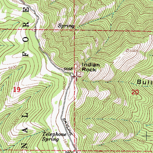 Topographic Map of Indian Rock Recreation Site (historical), OR