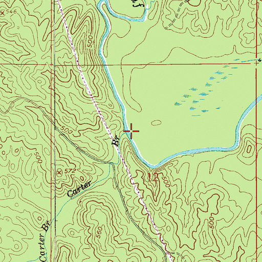 Topographic Map of Carter Branch, AL