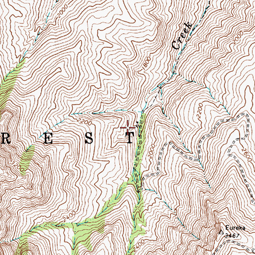 Topographic Map of Eureka Creek Cabin, OR