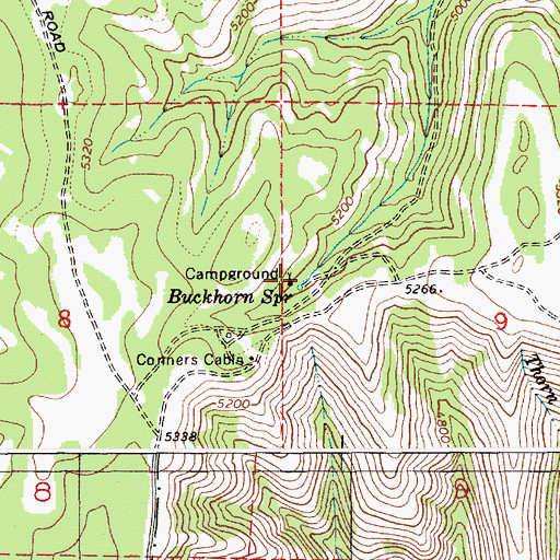 Topographic Map of Buckhorn Recreation Site, OR
