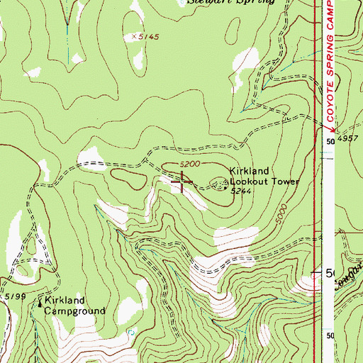 Topographic Map of Kirkland Cabin, OR