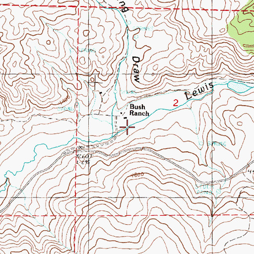 Topographic Map of Bush Ranch, OR
