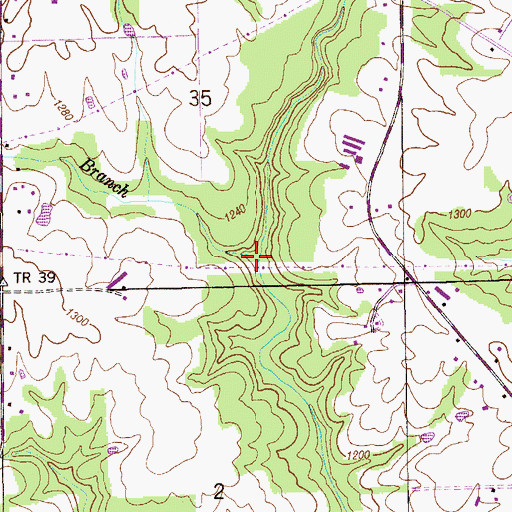 Topographic Map of Carter Branch, AL