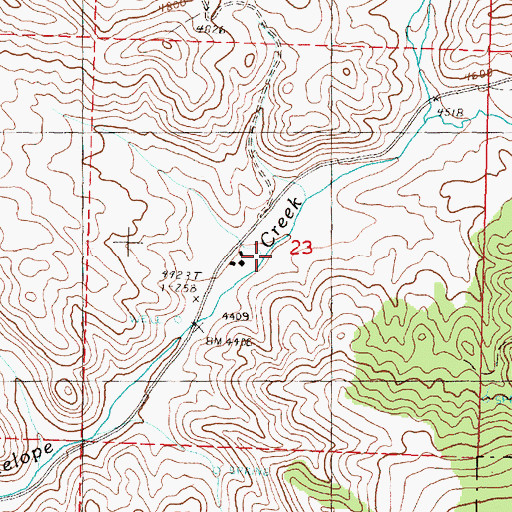 Topographic Map of Hyde Ranch, OR