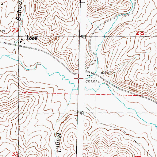 Topographic Map of H H Trowbridge Ranch, OR