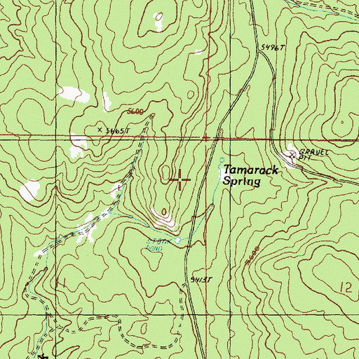 Topographic Map of Tamarack Spring Camp, OR