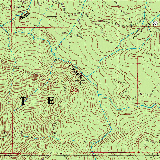Topographic Map of No Man Creek, OR