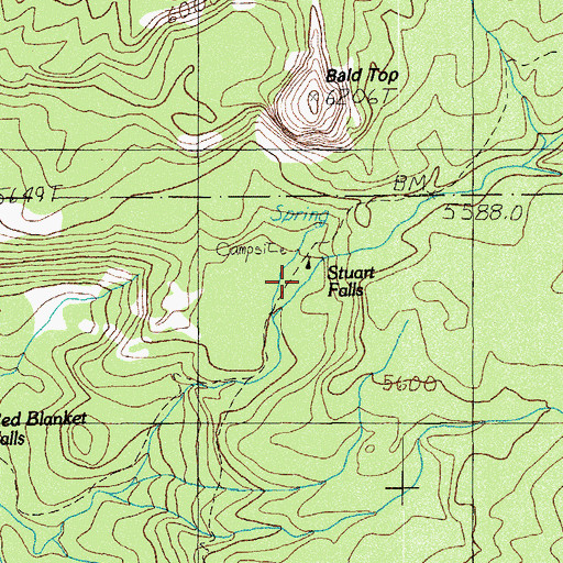 Topographic Map of Stuart Falls Camp, OR