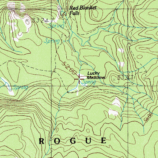 Topographic Map of Lucky Camp, OR