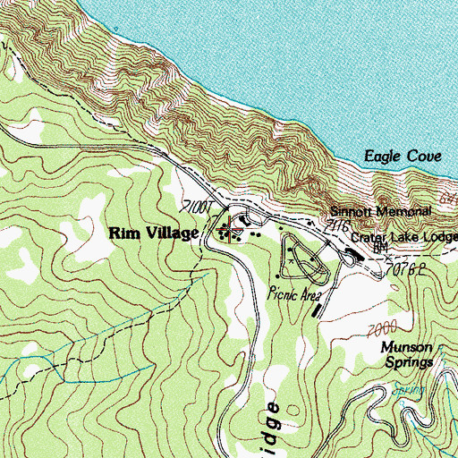 Topographic Map of Rim Village Picnic Area, OR