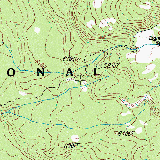 Topographic Map of Lightening Spring Trail, OR