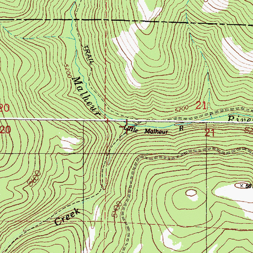 Topographic Map of Little Malheur River Recreation Site, OR