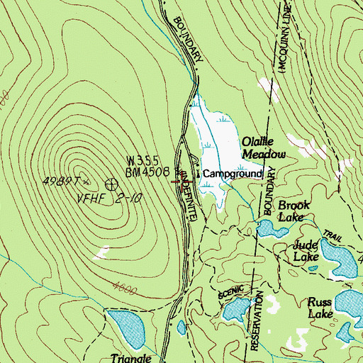 Topographic Map of Olallie Meadow Recreation Site, OR