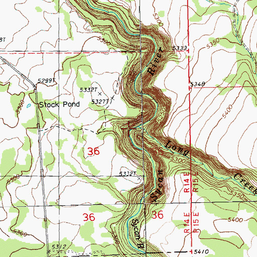 Topographic Map of Long Creek, OR