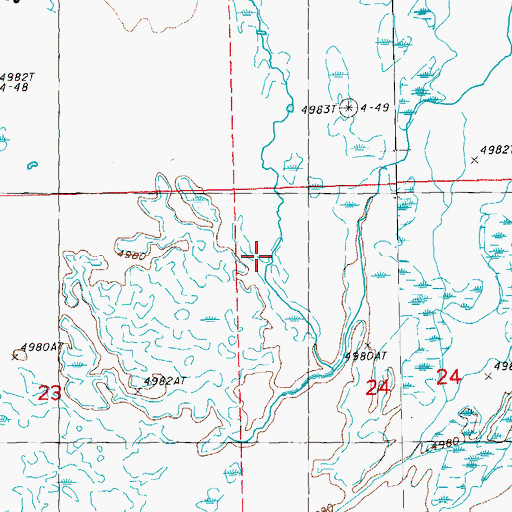 Topographic Map of Long Creek, OR