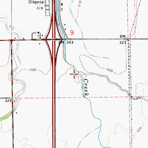 Topographic Map of Pierce Creek, OR