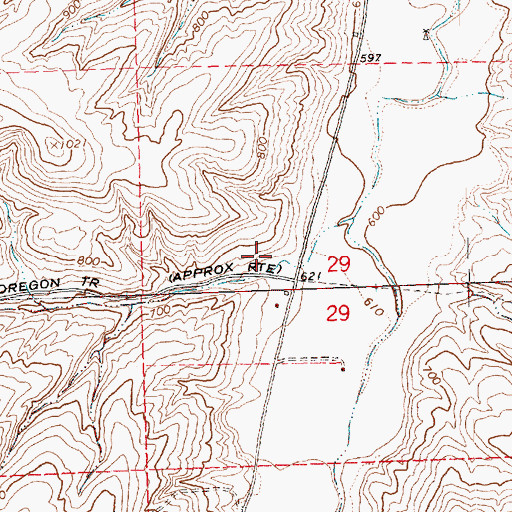 Topographic Map of Montague (historical), OR