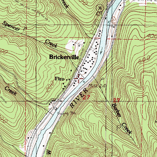 Topographic Map of Spencer Creek, OR