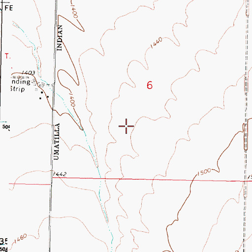 Topographic Map of Umatilla County, OR