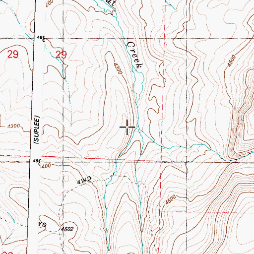 Topographic Map of South Fork Trout Creek, OR