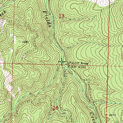 Topographic Map of Separation Corrals Camp, OR
