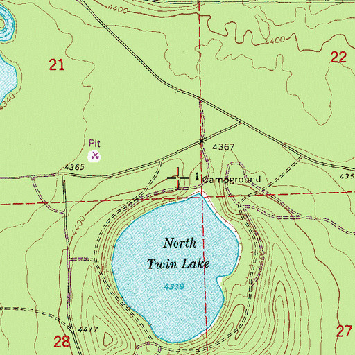 Topographic Map of North Twin Recreation Site, OR