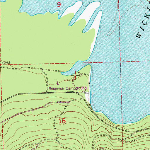 Topographic Map of Reservoir Recreation Site, OR