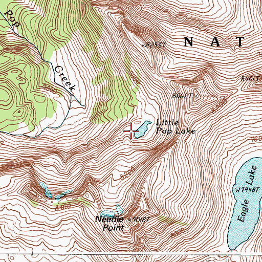 Topographic Map of Little Pop Lake, OR