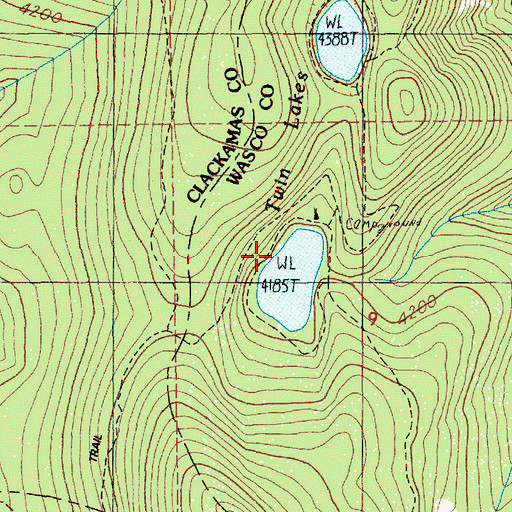 Topographic Map of Lower Twin Campground, OR