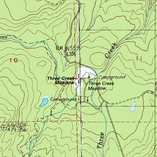Topographic Map of Trapper Meadow Camp (historical), OR