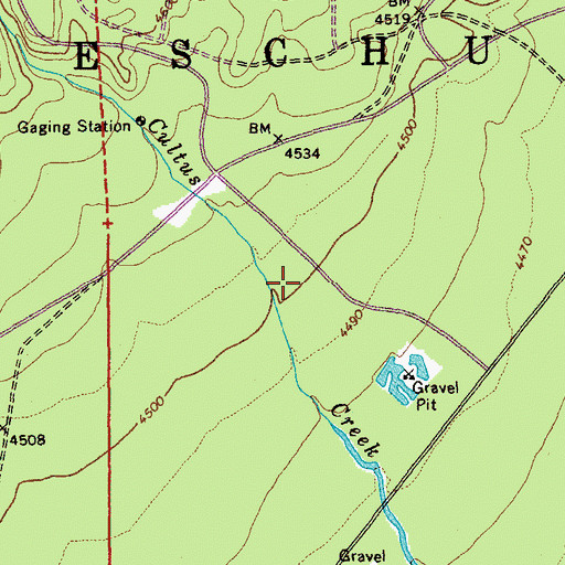 Topographic Map of Crane Prairie, OR