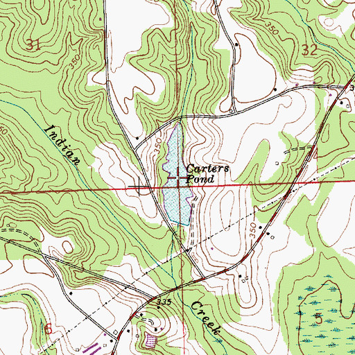 Topographic Map of Carters Pond, AL