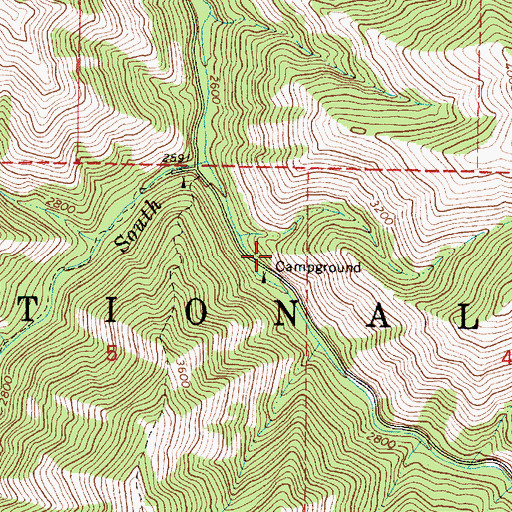 Topographic Map of Elk Campground, OR