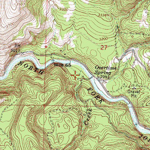 Topographic Map of Trough Creek Campground, OR