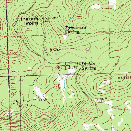 Topographic Map of Divide Cabin, OR