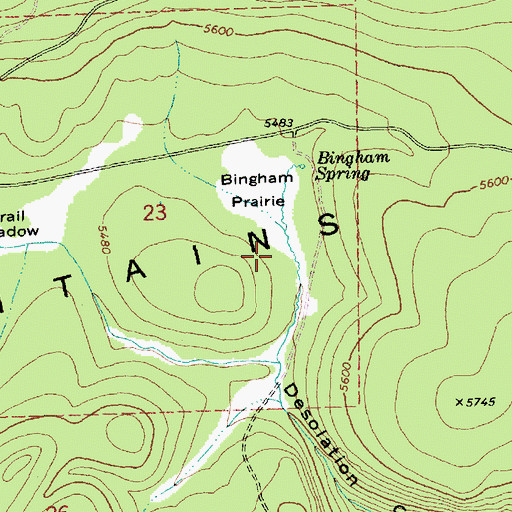 Topographic Map of Bingham Prairie Campground, OR