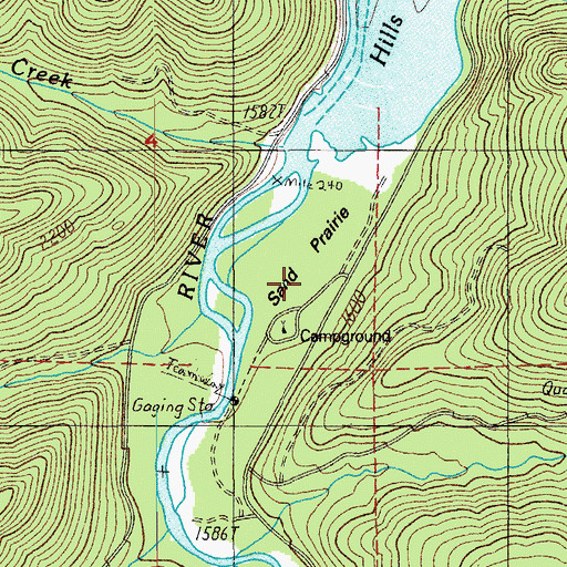 Topographic Map of Sand Prairie Recreation Site, OR